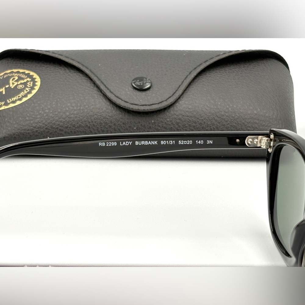 Women’s Ray-Ban Lady Burbanks RB2299 Black Frame “Hailey Bieber” Cat Eye Frame - Picture 9 of 10